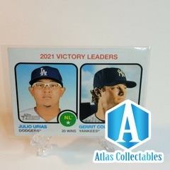 2022 Topps Heritage Gerrit Cole Julio Urias 2021 Victory Leaders #65